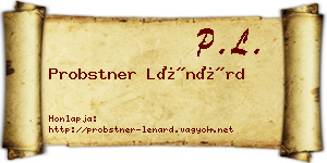Probstner Lénárd névjegykártya